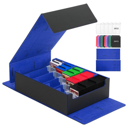 3800+ Capacity Card Storage Box. Includes 20 Dividers, 5 Supporters, Leather Magnetic Closure. Great for YuGiOh & MTG Cards. - SkyeDragon Gifts