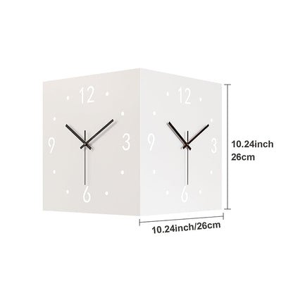 Nordic Dual‑Glow Corner Clock, Silent LED Wall Clock, Modern Minimalist Home Decor for Living Room Bedroom