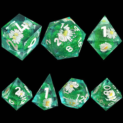 Resin Sand Flow Dice Liquid Core DND DungeonsDragons TRPG Board Game Dice Set Roleplaying Cthulhu - SkyeDragon Gifts