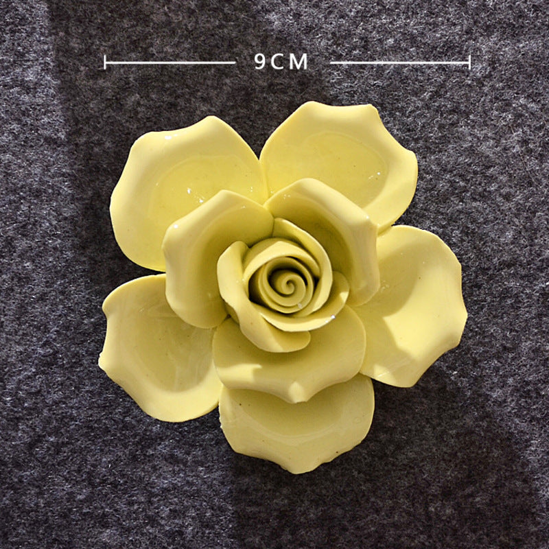 Ceramic 3D Wall Flowers - Hand-Painted Peony, Rose & Camellia Wall Decor for Wedding & Gift - SkyeDragon Gifts