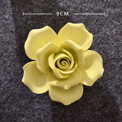 Ceramic 3D Wall Flowers - Hand-Painted Peony, Rose & Camellia Wall Decor for Wedding & Gift - SkyeDragon Gifts