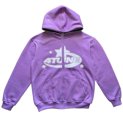 Star Printed Zip Up Hoodies - SkyeDragon Gifts
