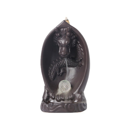 Creative LED Lamp Backflow Incense Burner Original Chinese Dragon Backflow Aromatherapy Furnace Ornament