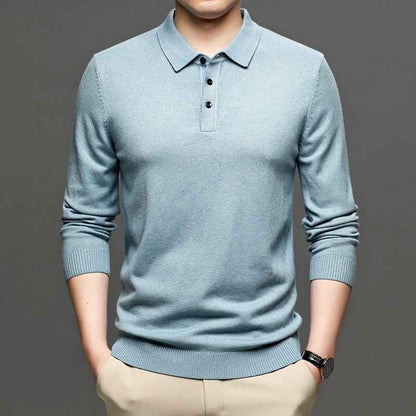 Men's Lapel Knit Pullover Sweater