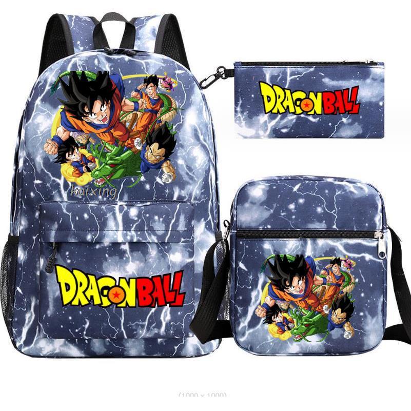 Youth Dragon Ball Backpack Student Shoulder Bag Travel Bag 3-Piece Set - SkyeDragon Gifts