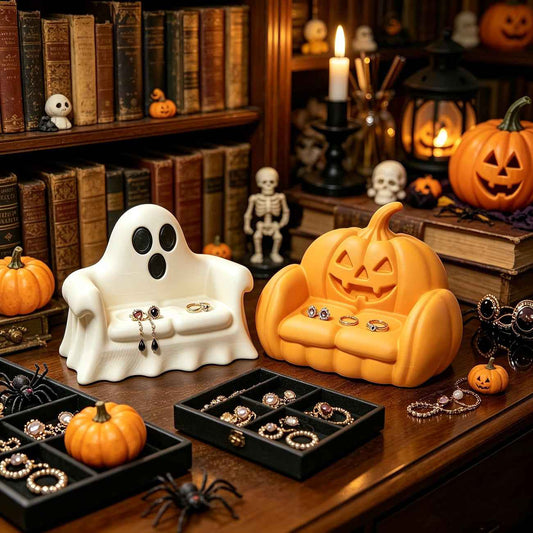 Ghost Sofa, Pumpkin Sofa Jewelry Tray, Halloween Home Decor, 3D Printed Ornament