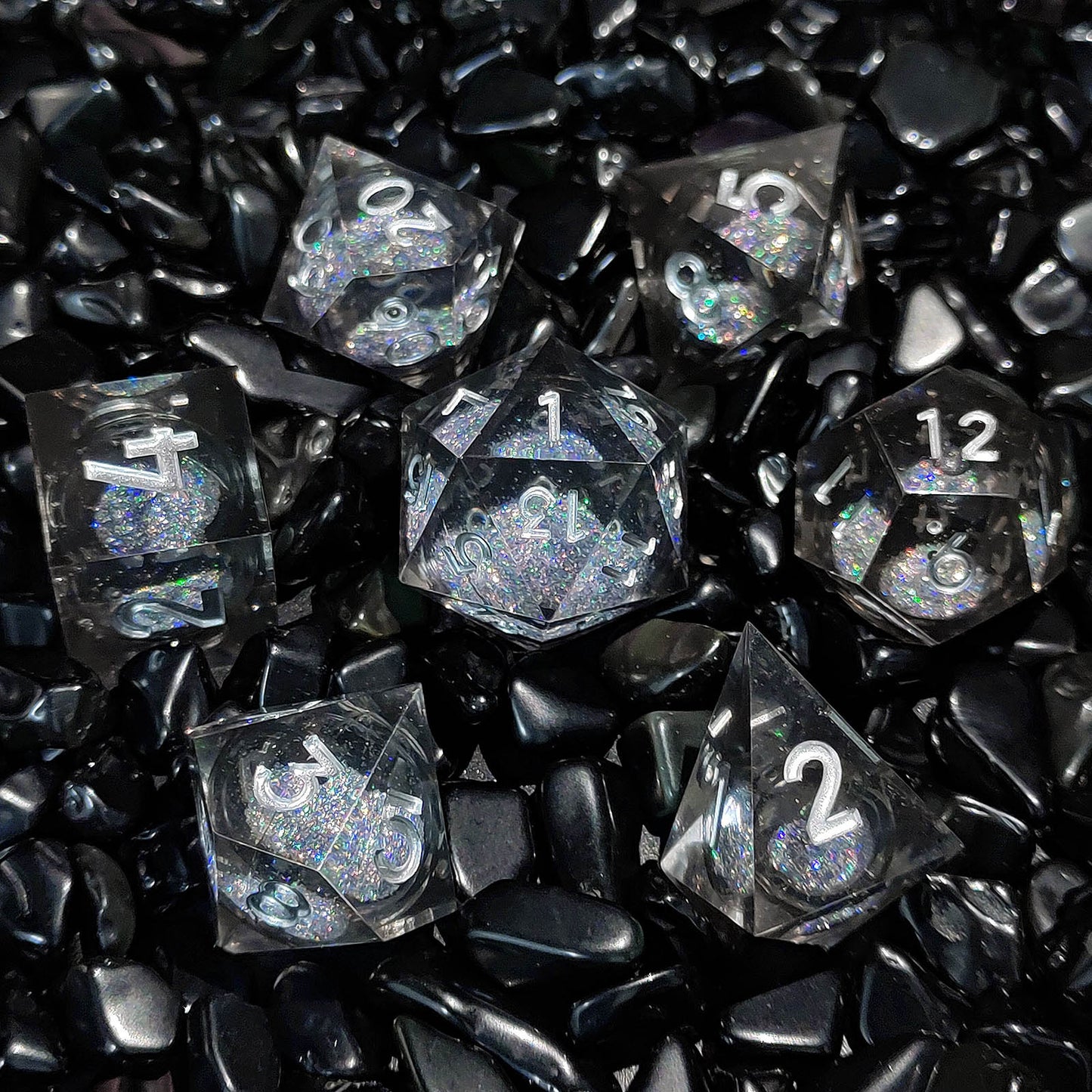 Resin Sand Flow Dice Liquid Core DND DungeonsDragons TRPG Board Game Dice Set Roleplaying Cthulhu - SkyeDragon Gifts