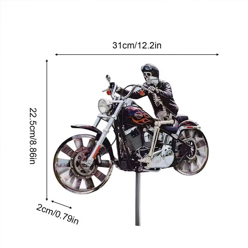 Motorcycle Wind Spinner Metal Decorative Pinwheel Windmill for Yard for Outdoor Patio Lawn Garden Landscape Backyard Art Decor - SkyeDragon Gifts