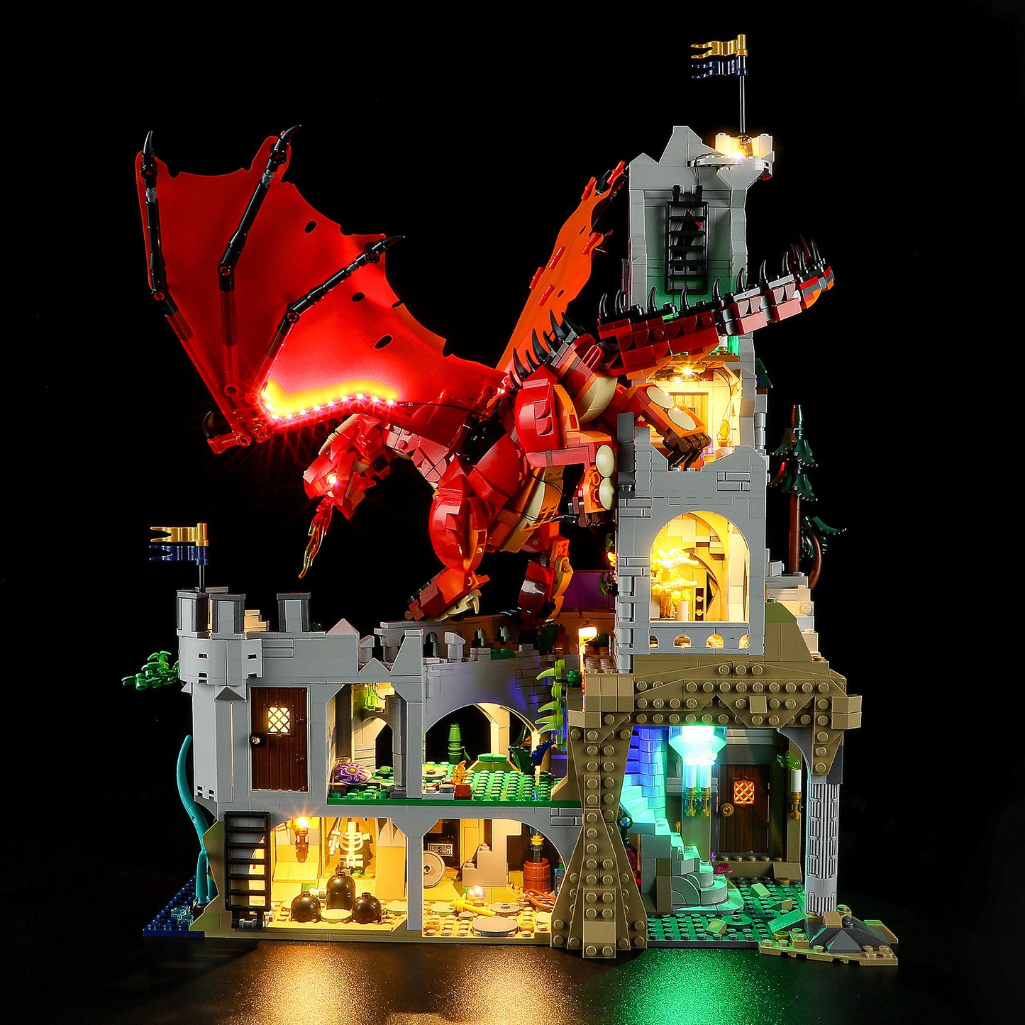 21348 Dragon and Dungeon Red Dragon Legend LED Lighting Building Blocks Toys Decorative Lights Gift - SkyeDragon Gifts