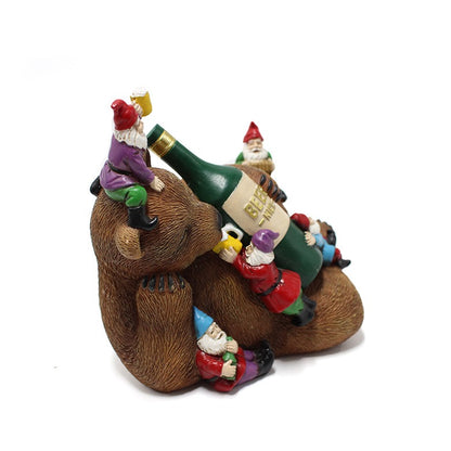 Drunken Bear Resin Figurine Garden Courtyard Decoration 14cm