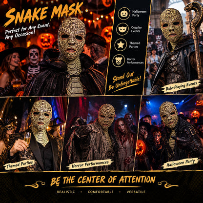 Realistic Basilisk Reptile Mask Full Face Latex Horror Costume for Adults