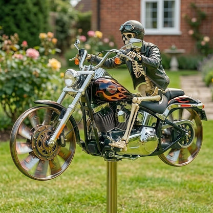 Motorcycle Wind Spinner Metal Decorative Pinwheel Windmill for Yard for Outdoor Patio Lawn Garden Landscape Backyard Art Decor - SkyeDragon Gifts