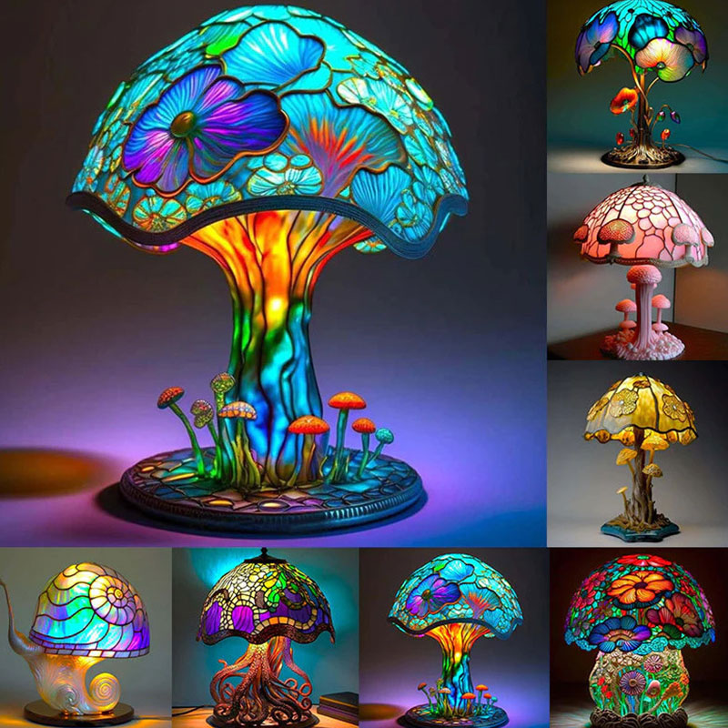 Magic Illusion Mushroom Lamp Decoration Decoration Decoration Home USB Connection Light Bulb Design Mushroom Dark Decoration - SkyeDragon Gifts