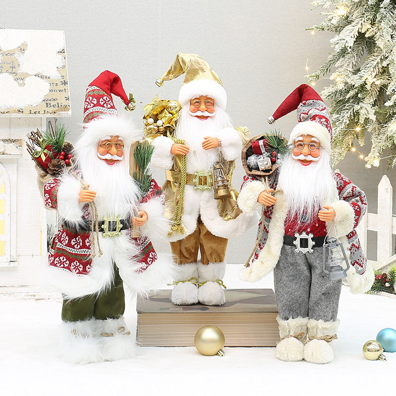 18 Inch Standing Santa Claus Doll With Snow Boots And Backpack Christmas Decor