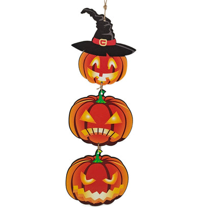 Halloween Wooden Crafts Pumpkin Tree Hanging Decorative Outdoor Garden Card Terrible - SkyeDragon Gifts