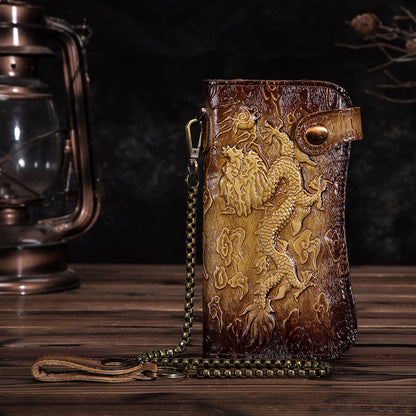 Genuine Leather Dragon-Tiger Wallet - SkyeDragon Gifts