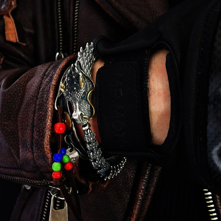 Dragon bracelet silver plated men's retro and domineering trend men's bracelet keel cool and high-end feeling - SkyeDragon Gifts