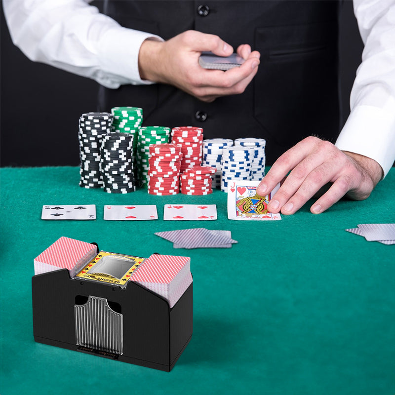 3 - sec Silent ABS Card Shuffler for Games , silent, made of ABS. For poker, board and family games. - SkyeDragon Gifts