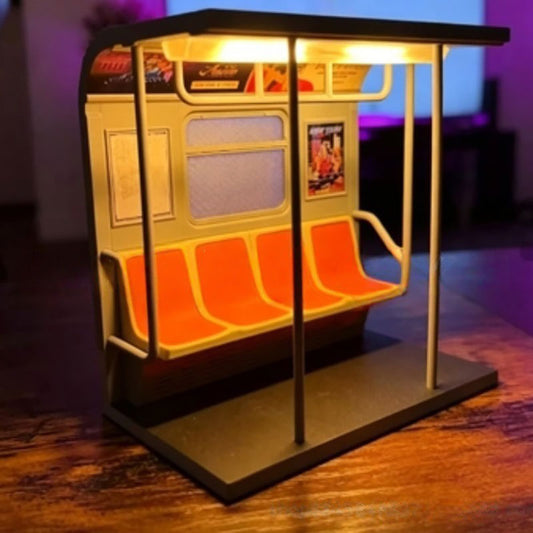 Retro Subway Train Lamp – Vintage Metro Style Table Light with Warm LED – Unique Desk & Bedroom Decor - SkyeDragon Gifts