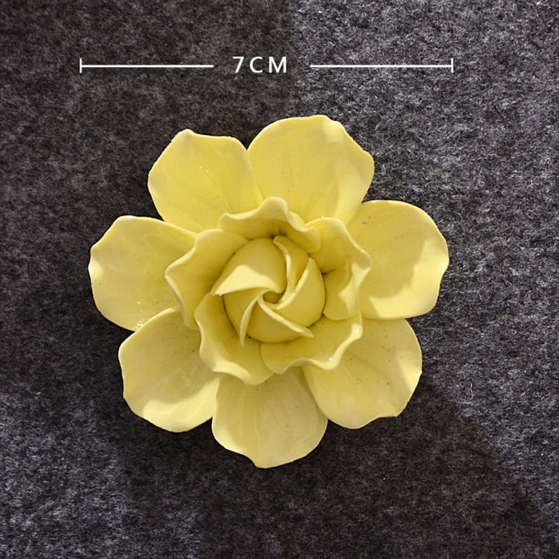 Ceramic 3D Wall Flowers - Hand-Painted Peony, Rose & Camellia Wall Decor for Wedding & Gift - SkyeDragon Gifts
