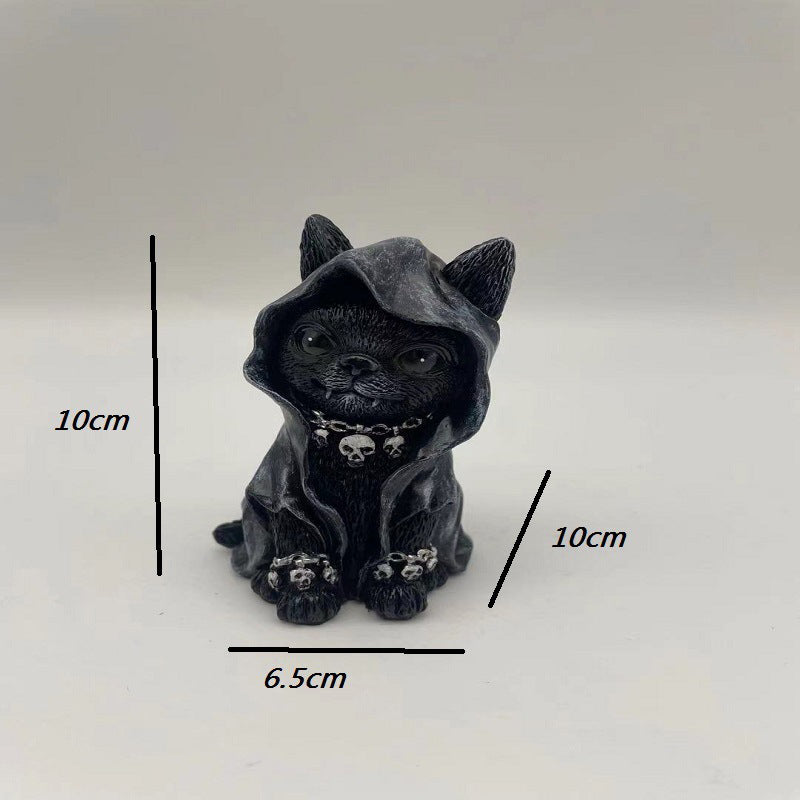 Halloween Magic Cat Resin Craft Ornament Animal Sculpture - SkyeDragon Gifts