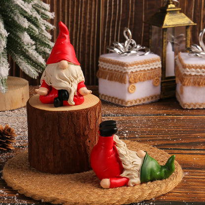 Christmas Faceless Old Man Dwarf Elf Doll Resin Yoga Sitting Decoration