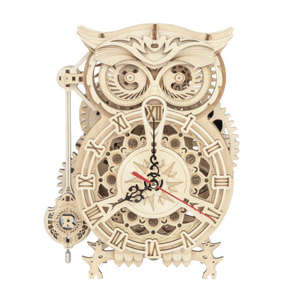 DIY Wooden Mechanical Owl Clock Model for Home Decor - SkyeDragon Gifts