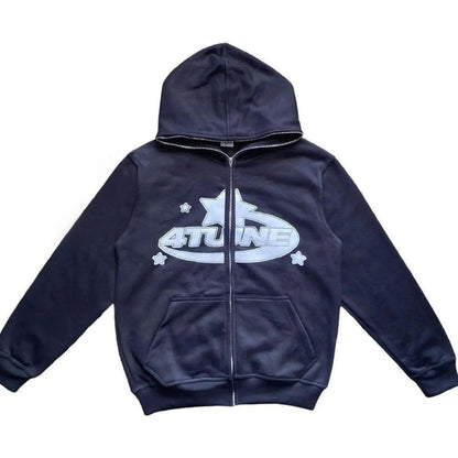 Star Printed Zip Up Hoodies - SkyeDragon Gifts