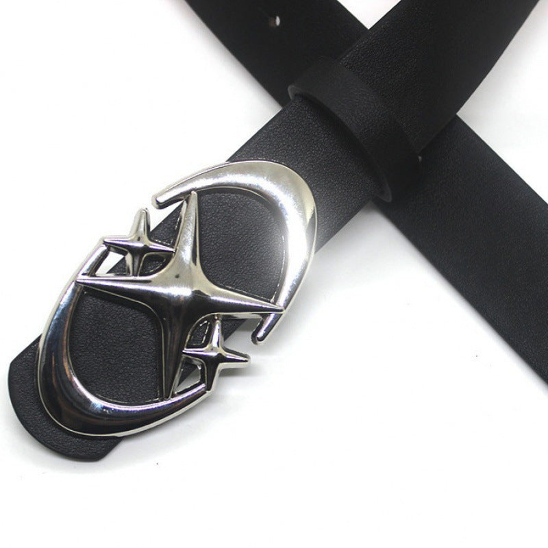 Original Design Double Crescent Moon Cross Star Buckle Belt - SkyeDragon Gifts