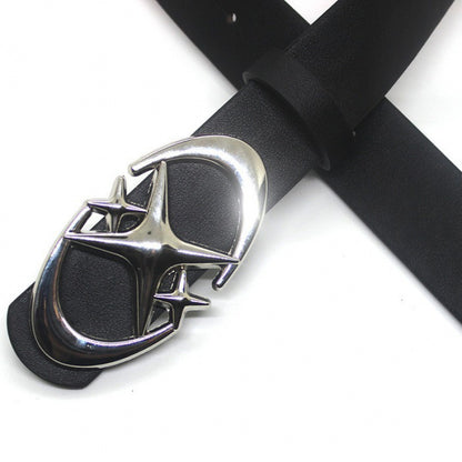 Original Design Double Crescent Moon Cross Star Buckle Belt - SkyeDragon Gifts