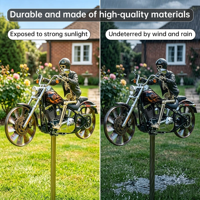 Motorcycle Wind Spinner Metal Decorative Pinwheel Windmill for Yard for Outdoor Patio Lawn Garden Landscape Backyard Art Decor - SkyeDragon Gifts