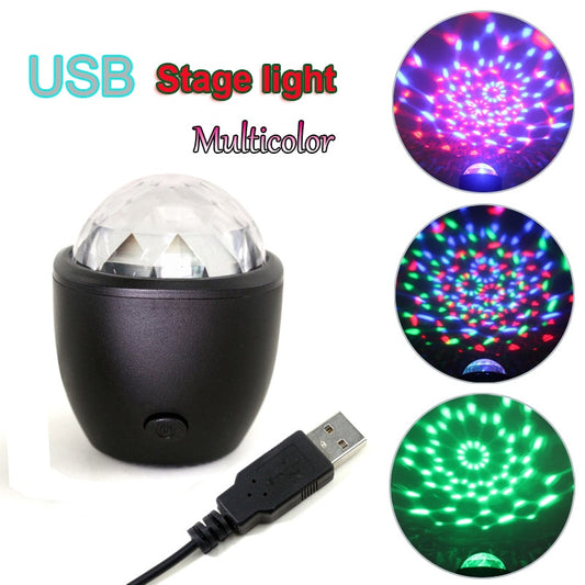 Mini stage light 3W USB powered Sound actived Multicolor Disco ball magic effect lamp - SkyeDragon Gifts