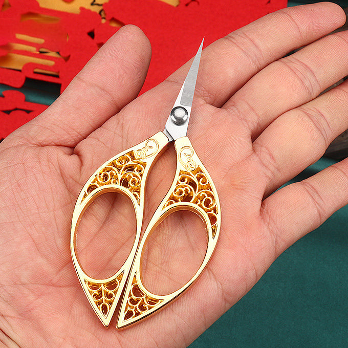Retro Small Scissors Tailor Cutting Thread Head Tea Pointed Stainless Steel Office Dragon And Phoenix Handmade Special Gold Scissors - SkyeDragon Gifts