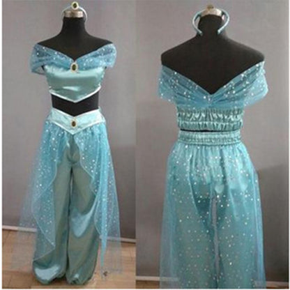 Aladdin Princess Jasmine Adult Cosplay Costume Fantasy Role Play Dress - SkyeDragon Gifts