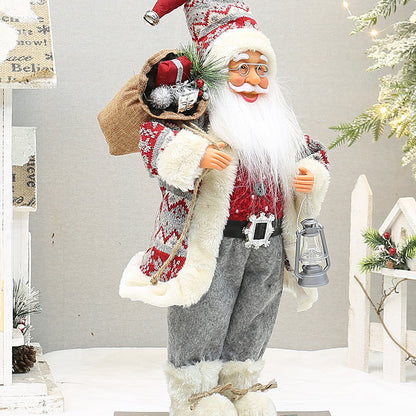18 Inch Standing Santa Claus Doll With Snow Boots And Backpack Christmas Decor
