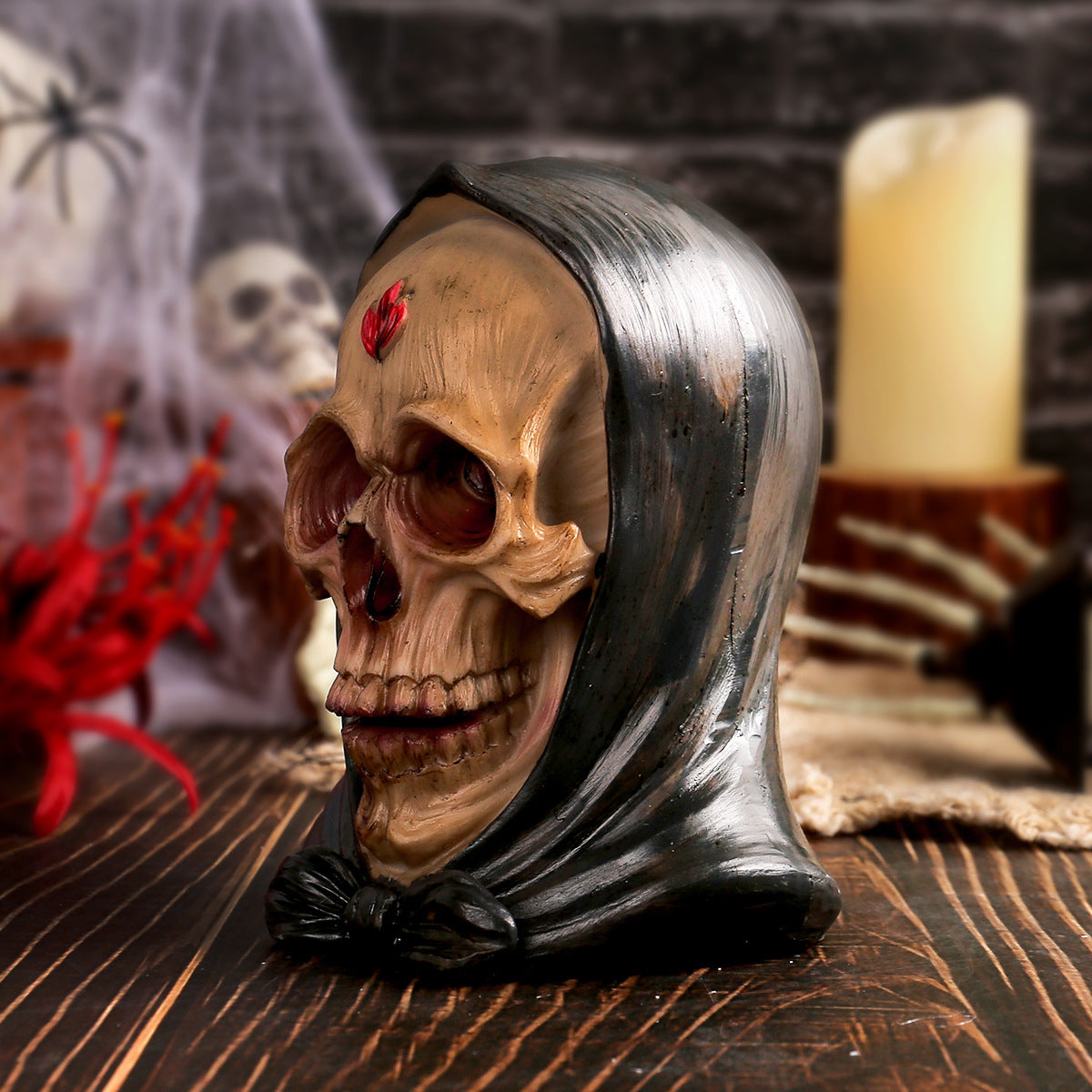Halloween Skull Ornament Resin Haunted House Decoration For Party Decor