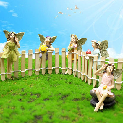 Resin Flower Fairy Elf Cup Hanging Set Flower Pot