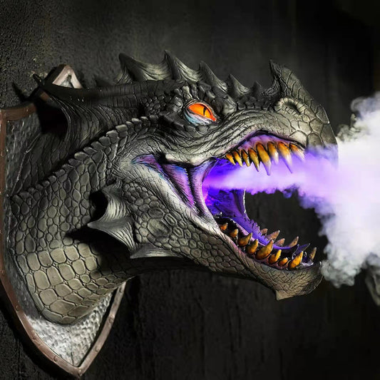 Dinosaur Head Wall Pendant LED Luminous Sprayable Dragon Legend Home Small Humidifier Scene Decoration Props - SkyeDragon Gifts