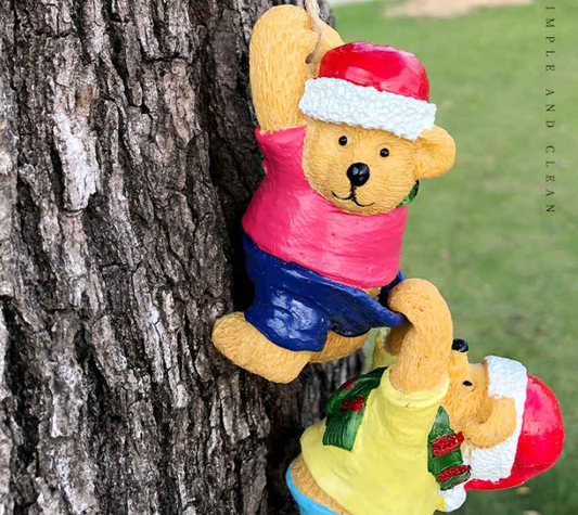 Christmas animal cartoon bear climbing rope decorations gifts outdoor pastoral courtyard crafts ornaments