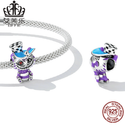 Avelle S925 Sterling Silver Magic Cat Beaded Bracelet Charm Gift