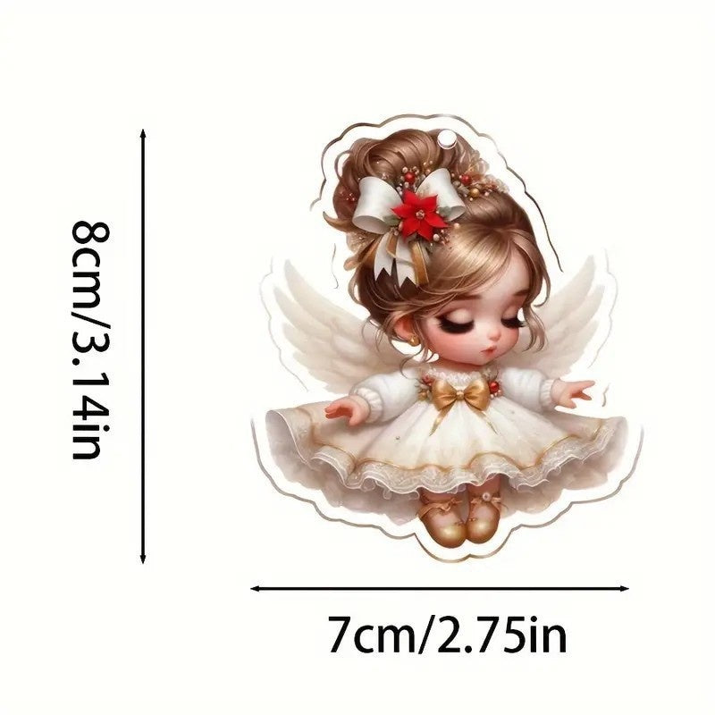 Acrylic Flat Classic Christmas Hat Little Fairy Series Christmas Tree Decoration Pendant Keychain