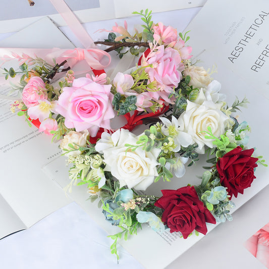 Simulated flower headdress tourist vacation princess flower fairy performance dance hair accessory female