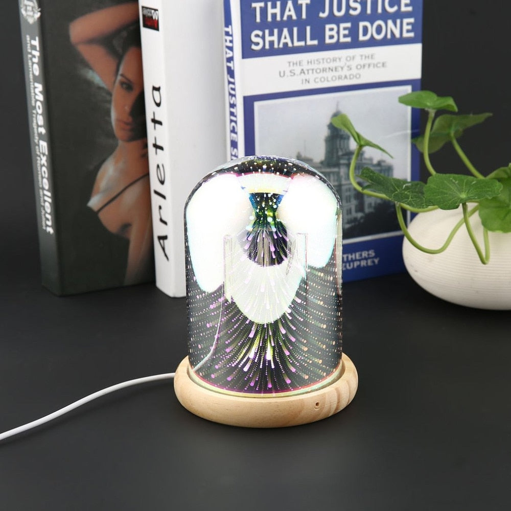 3D Night Light Magic Desk Table Lamp with Glass Cover LED USB Atmosphere Light 37D - SkyeDragon Gifts