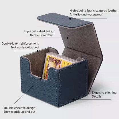 Magnetic Trading Card Storage Box - 100 Card Capacity (Sleeved), Waterproof & Stain Proof Collectors Case - SkyeDragon Gifts