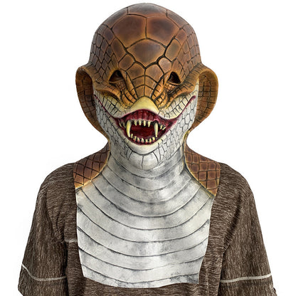 Realistic Basilisk Reptile Mask Full Face Latex Horror Costume for Adults