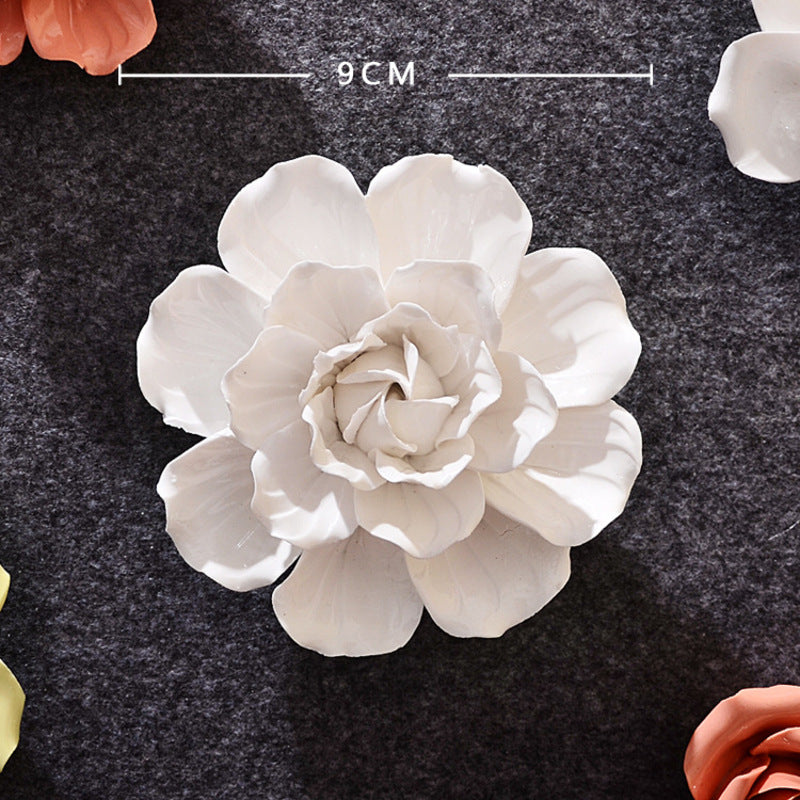 Ceramic 3D Wall Flowers - Hand-Painted Peony, Rose & Camellia Wall Decor for Wedding & Gift - SkyeDragon Gifts