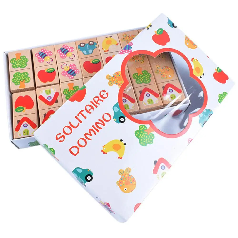 Garden Domino Puzzle Dragon Plate Beech Wood Building Blocks Children's Puzzle Early Education Toys for Boys and Girls - SkyeDragon Gifts