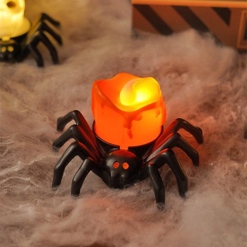 Halloween Spider LED Electronic Candle Light, Fake Spider Night Light, Party Horror Atmosphere Prop Lamp - SkyeDragon Gifts