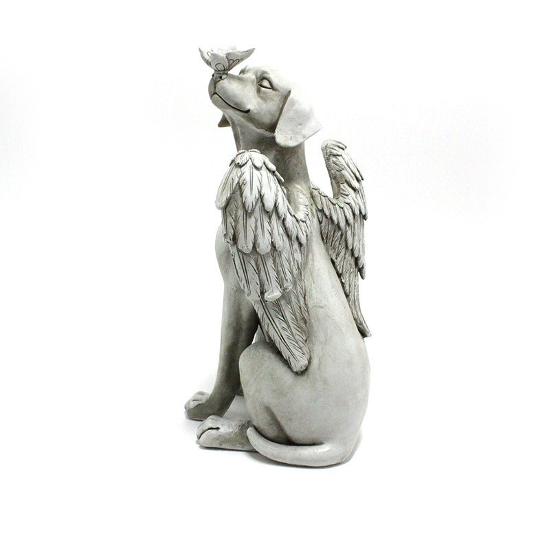 Angel Cat and Dog Resin Figurines Imitation Stone Home Decor