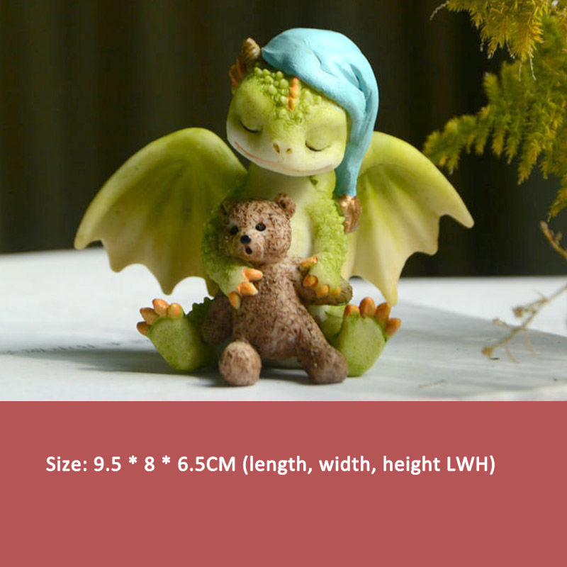 Cartoon Little Dragon Ornament Doll Resin Simulation Animal Decoration - SkyeDragon Gifts